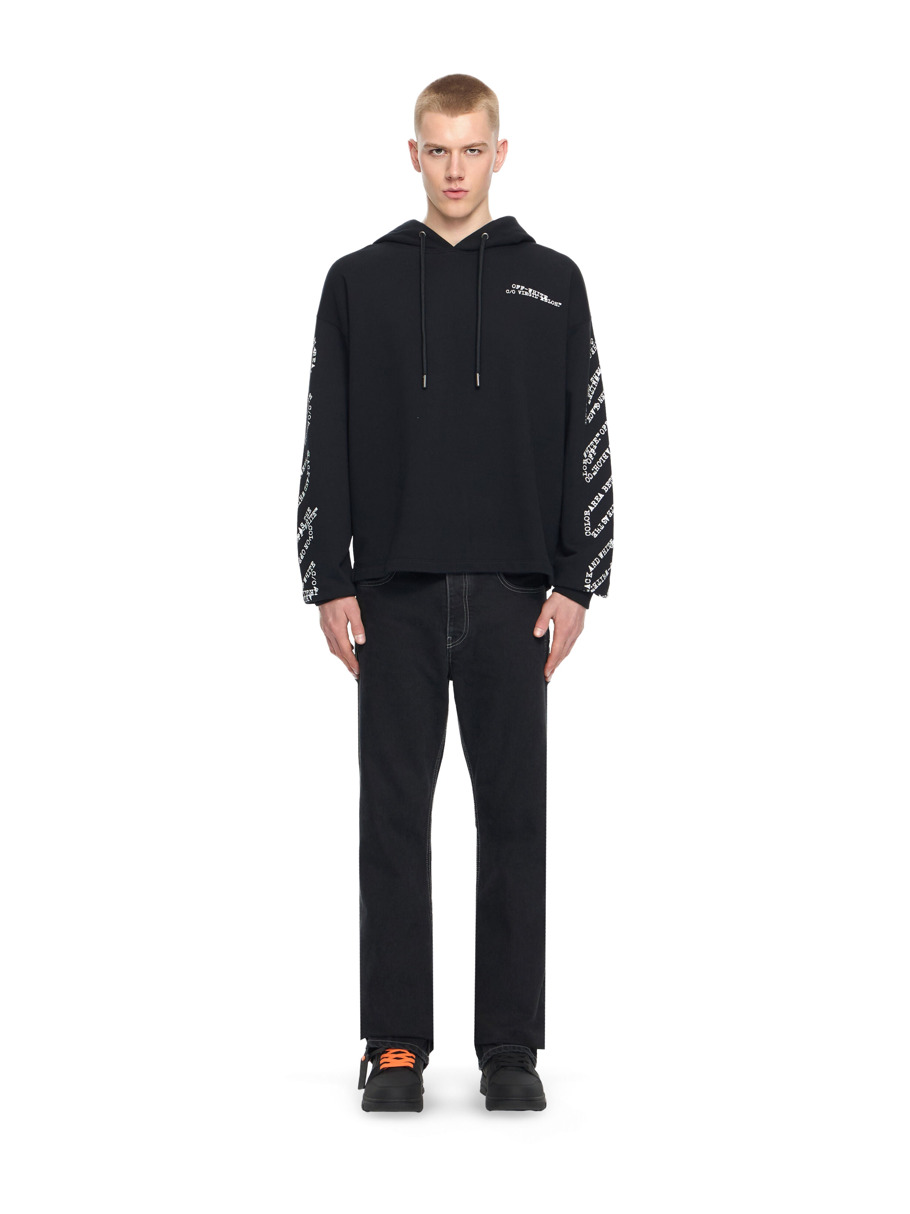 Type Arrow Diagonal Loose Hoodie